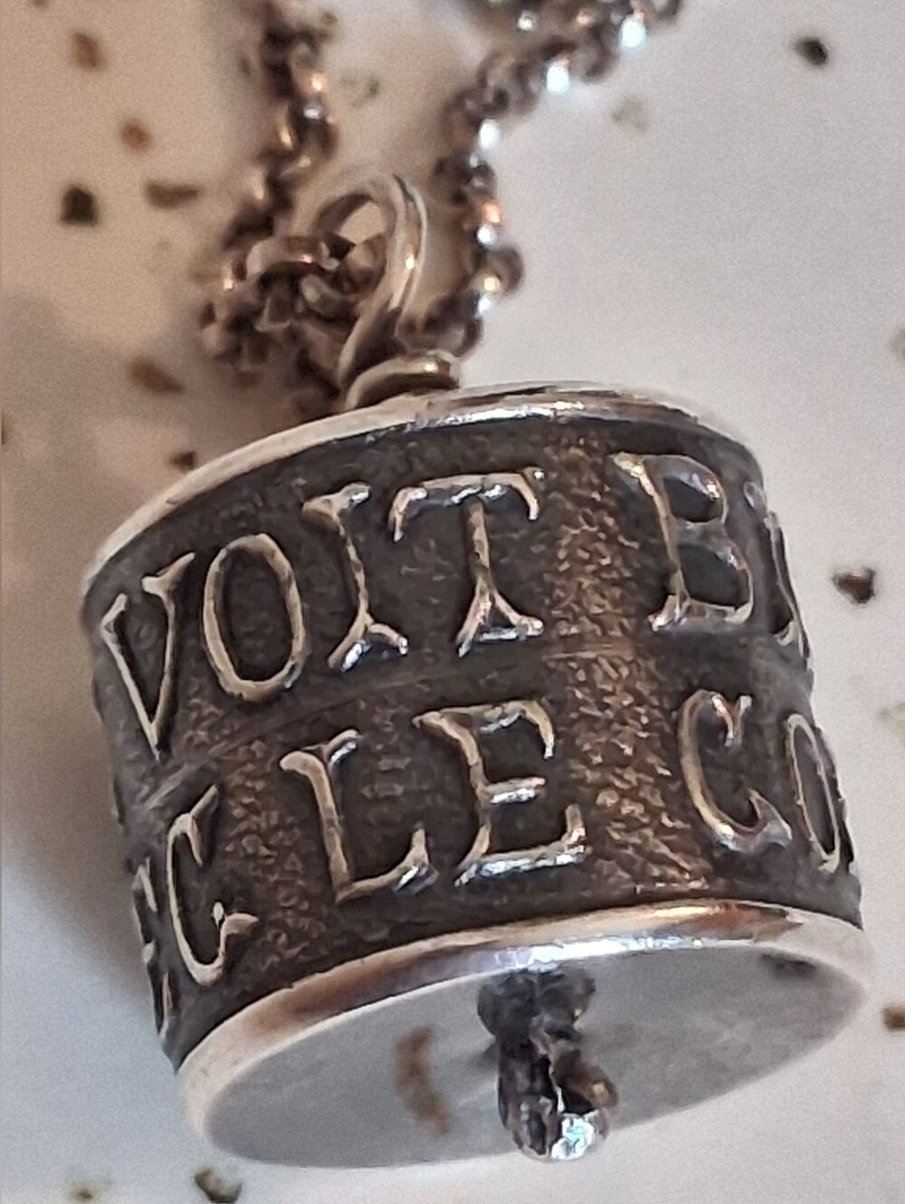 Anne Choi Sterling Silver French Script Barrel Bead Necklace - The Little Prince